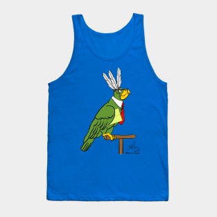 Oscar the Catoon Parrot as a Secretary Bird Tank Top